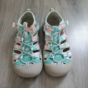 Keen Girls Teal Pink Floral Sport Sandals
